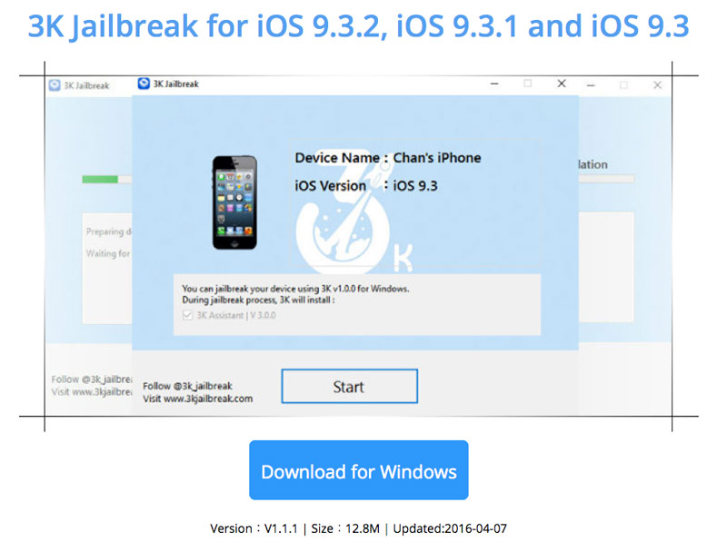 OS 9.3.1 и iOS 9.3.2 от 3K Jailbreak